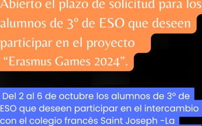 Abierto el plazo de solicitud para «Erasmus Games 2024»